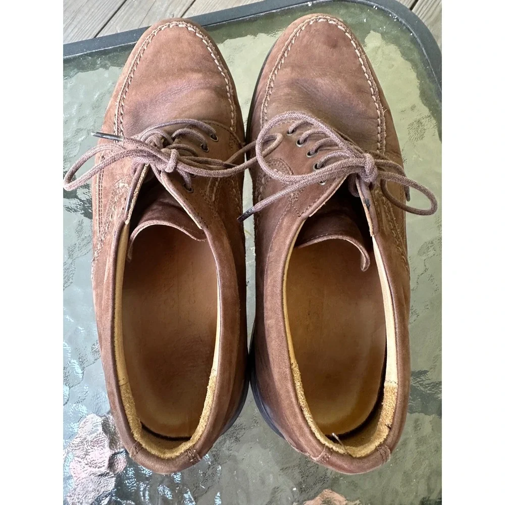 Bostonian Mens Brown Suede Leather Lace Up Oxford Dress Shoes 7W